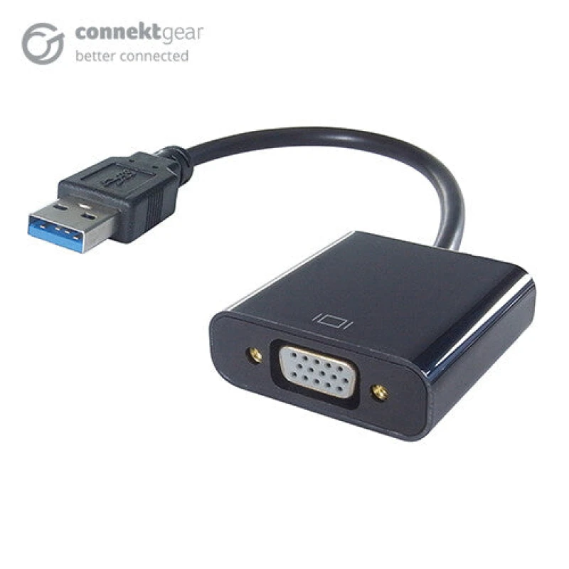 Image of CONNEkT Gear connektgear USB 3 to VGA Adapter A Male to VGA Female 26-2960