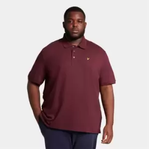 Image of Mens Plain Polo Shirt - Burgundy - Plus - XL