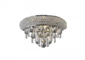 Image of Wall Lamp Small 1 Light Polished Chrome, Crystal