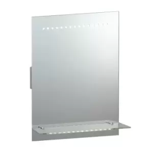 Image of Bathroom Wall Light IP44 - Mirrored Glass & Matt Silver Paint - 30 x 0.1W