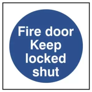 Image of Fire door Keep locked shut - Sign - PVC (100 x 100mm)