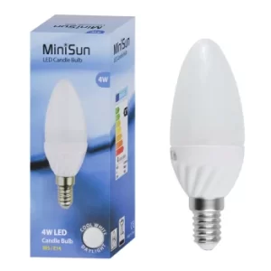 Image of 2 x 4W SES E14 Cool White LED Frosted Candle Bulbs