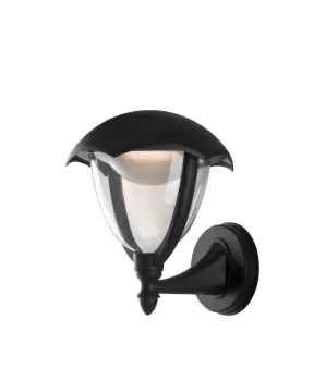 Image of MEGAN Outdoor LED Wall Lanterns with Sensor Black, IP44 800lm 4000K 21x29x18.8cm
