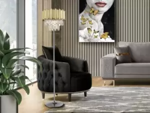 Image of Tiara Glass Floor Lamp 3 Light Chrome G9