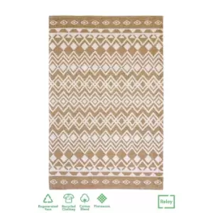 Image of Recycled Cotton Tribal Rug - Ochre - 160x230cm