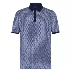 Image of Original Penguin Golf AOP Polo Shirt - Blue