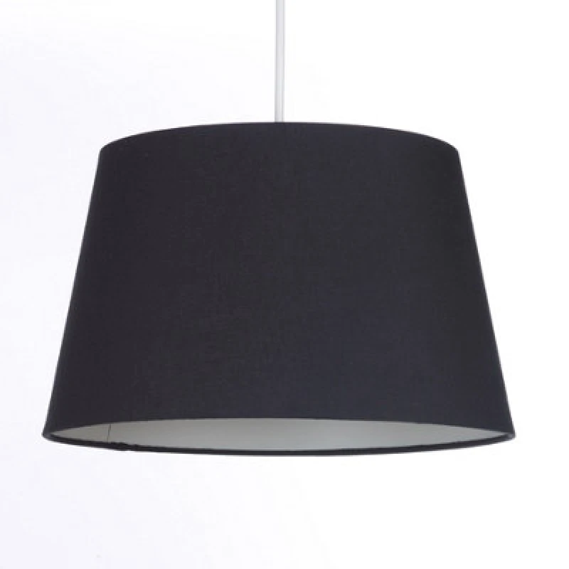 Image of K Living Black Tapered Drum Shade For Ceiling And Table 14 Inch