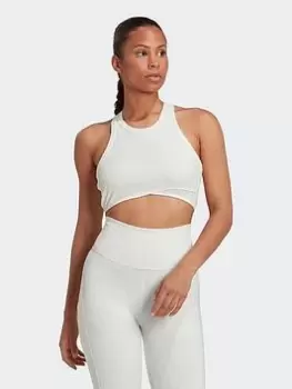 Image of adidas Yoga Studio Wrapped Rib Tank Top, White, Size S, Women