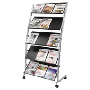 Image of Alba 5 Shelf Single Sided Mobile Literature Display Stand 3xA4 DD5GM