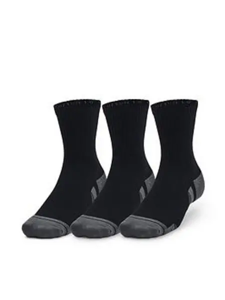 Image of Under Armour 3 Pack Of Training Performance Cotton Mid Socks - Black