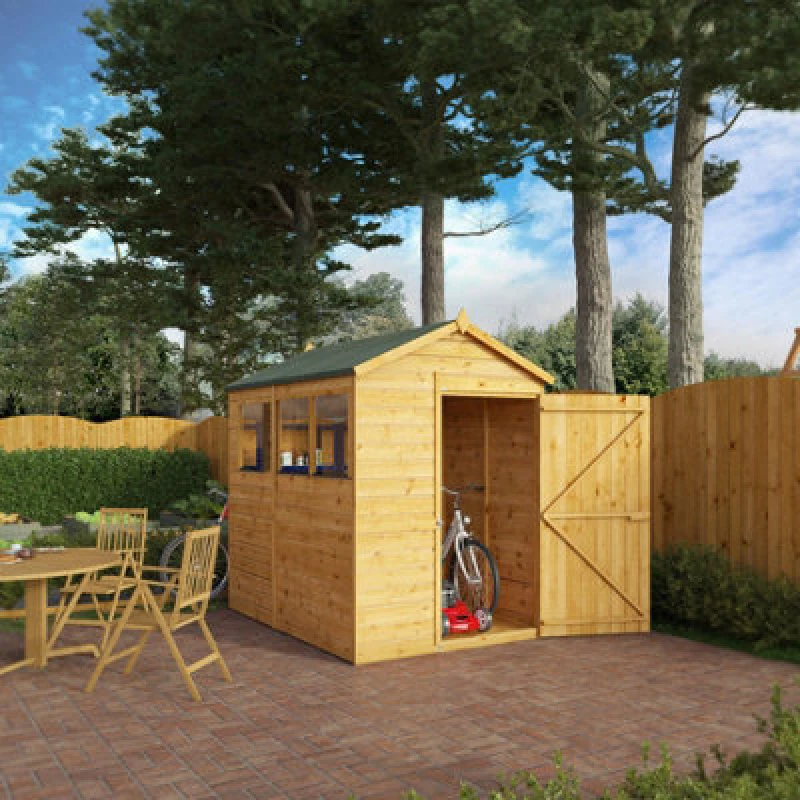 Image of Mercia 7' x 5' Shiplap Apex Shed, Brown SI-001-003-0172