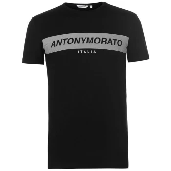 Image of Antony Morato Rubber Logo T Shirt - Black