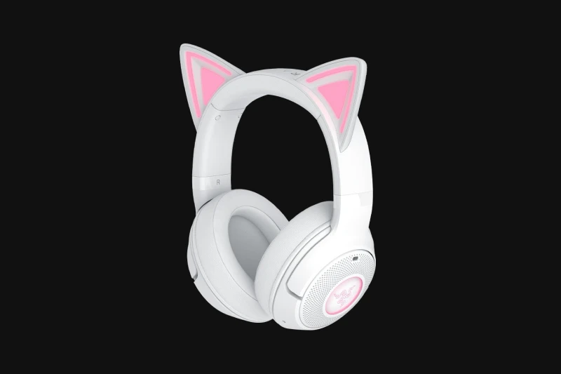 Image of RAZER Kraken Kitty V2 BT Wireless Gaming Headset - White,Silver/Grey 8887910061015