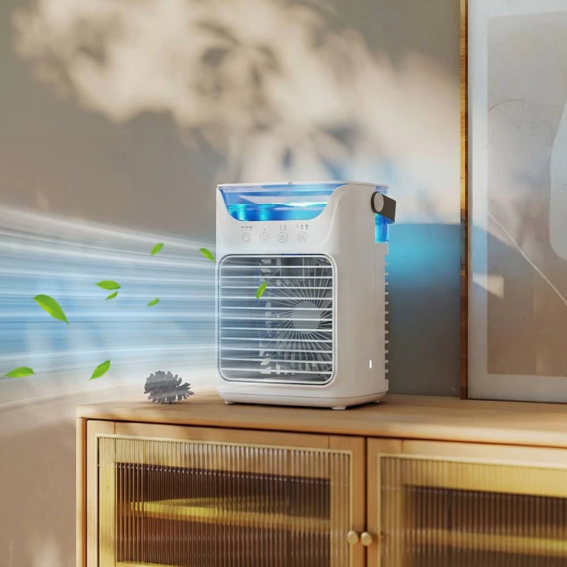 Image of HOMCOM Desk Fan with Adjustable Head, 3-Speed Table Fan in Grey Grey Unisex