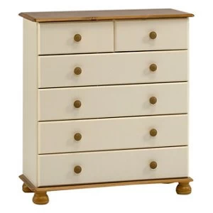 Image of Oslo Cream Pine 6 Drawer 2 over 4 Chest (H)901mm (W)823mm (D)383mm