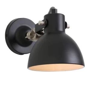 Image of Cera Dome Wall Light Black Matt, Steel