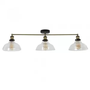 Image of Wallace 3 Way Bar with Clear Glass Shades