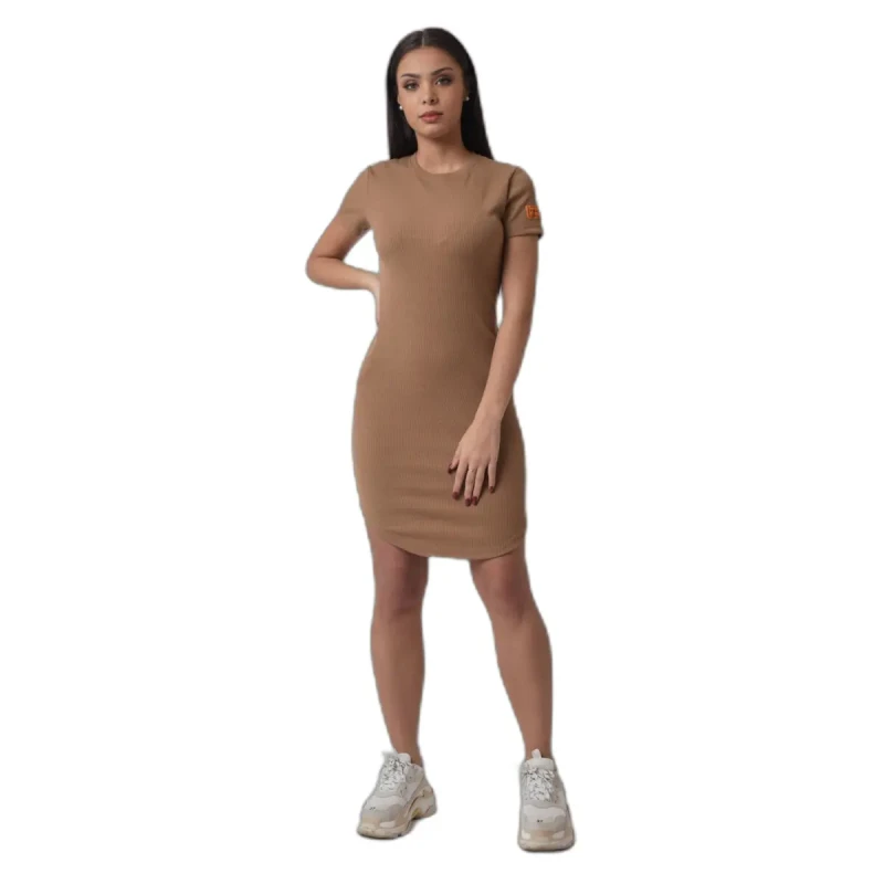 Image of Project X Paris Womens fitted round neck dress Project X Paris Marron Female S