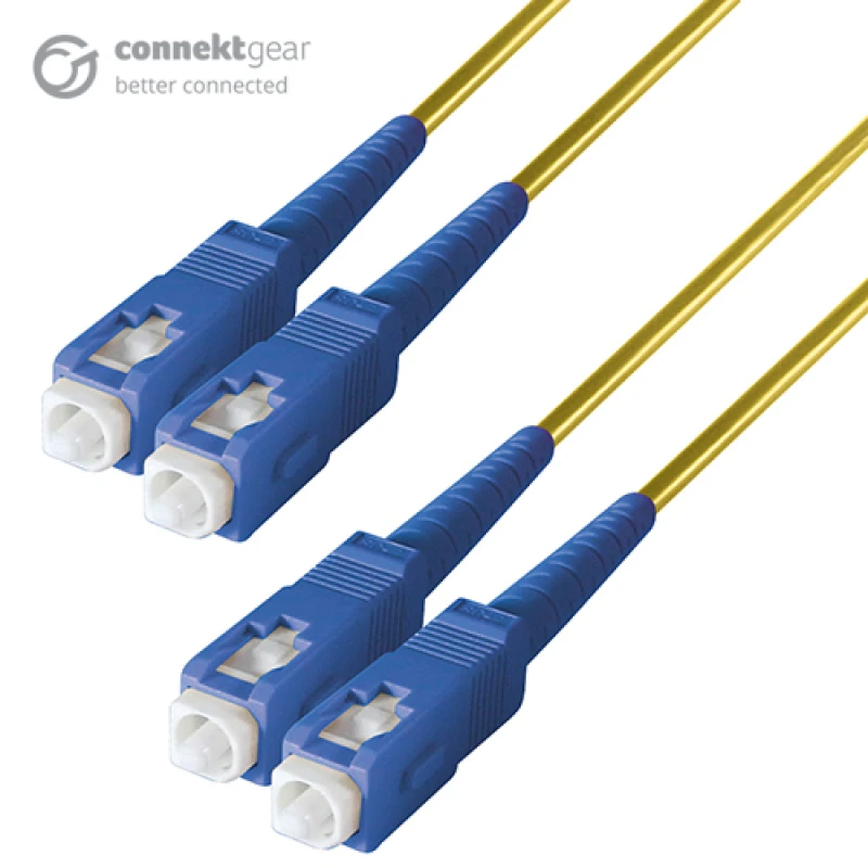 Image of connektgear 2m Duplex Fibre Optic Single-Mode Cable OS2 9/125 Micron S
