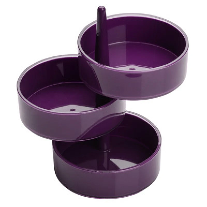 Image of Premier Housewares Rotary Tray 3pc Plastic Rotary Storage Tray Set Purple