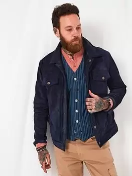 Image of Joe Browns Good Times Suede Jacket - Navy, Size L, Men