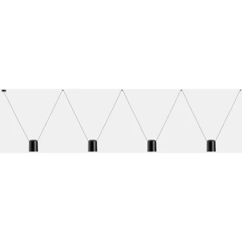 Image of Leds-c4 Lighting - Leds-C4 Attic - Decorative Hanging Ceiling Pendant Matt Black 4x E27 / 175cm x 800cm