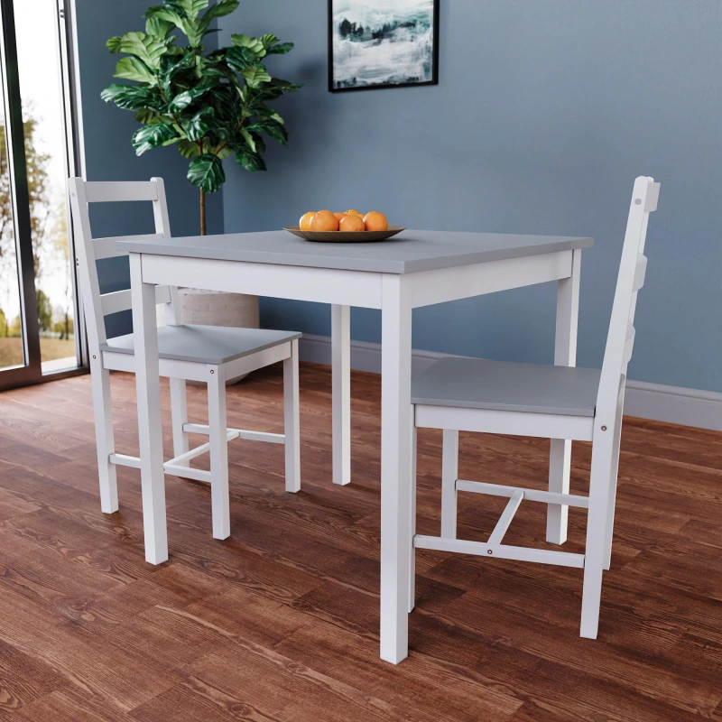 Image of Lassic Vida Designs Yorkshire 2 Seater Dining Set White & Grey unisex 2 Seater