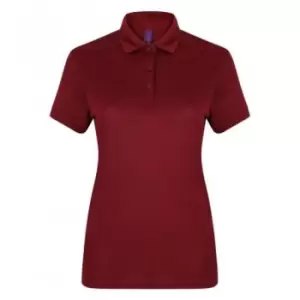 Image of Henbury Womens/Ladies Stretch Microfine Pique Polo Shirt (XXL) (Burgundy)