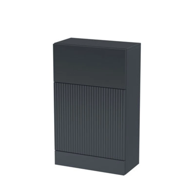 Image of Hudson Reed Fluted Floor Standing Wc Unit, Back To Wall Wc Units For Modern Bathroom, Soft Black, 500mm