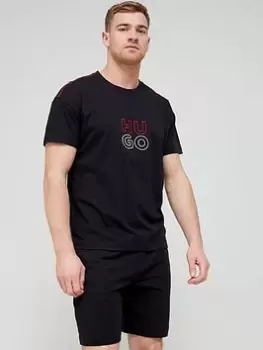Image of HUGO Bodywear Stacked Lounge T-Shirt - Black Size M Men