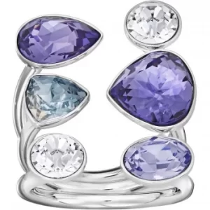 Image of Ladies Swarovski Rhodium Plated Evade Ring Size L