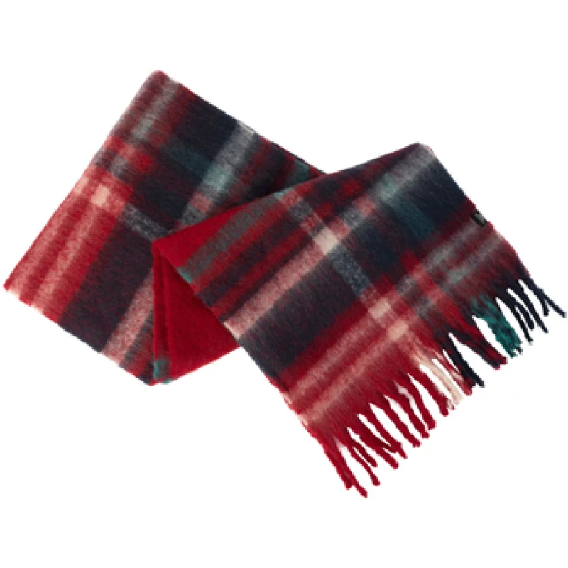 Image of Trespass Trespass Men Lewes Checked Winter Scarf in Red Red One Size Male 5063527893666