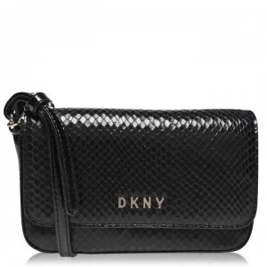Image of DKNY Demi Flap Crossbody Bag - BLK GLD BGD