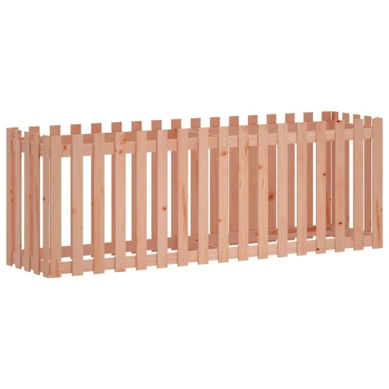 Image of vidaXL Raised Bed w/ Fence Design 200x50x70cm, Brown 832515
