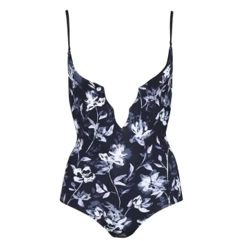 Image of Firetrap Neck Bikini Suit - Black Flwr Prnt