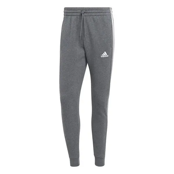 Image of adidas Essentials Fleece Tapered Cuff 3-Stripes Joggers M - Grey S