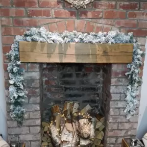 Image of 270cm 9ft Kaemingk Luxury Green Christmas Imperial Garland Snowflocked