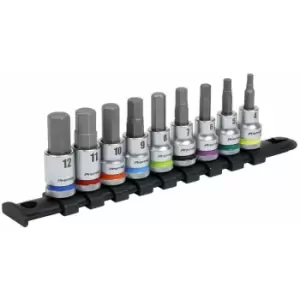 Image of Hex Socket Bit Set 9PC 3/8"Sq. Drive - Platinum