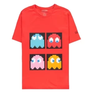 Image of Pac-Man T-Shirt Red Background Size M