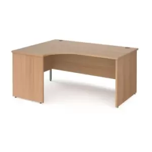 Image of Office Desk Left Hand Corner Desk 1600mm Beech Top And Panel End Leg Maestro 25