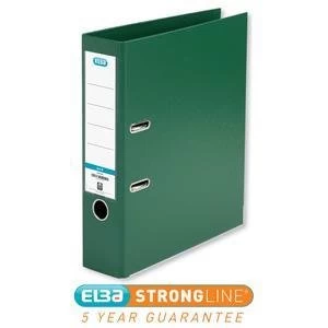 Image of Elba A4 Lever Arch File PVC 70mm Spine Green Pack of 10