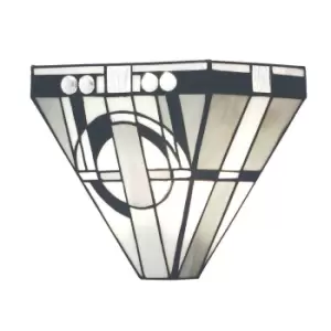 Image of Metropolitan 1 Light Indoor Wall Uplighter Dark Bronze with Tiffany Glass, E14