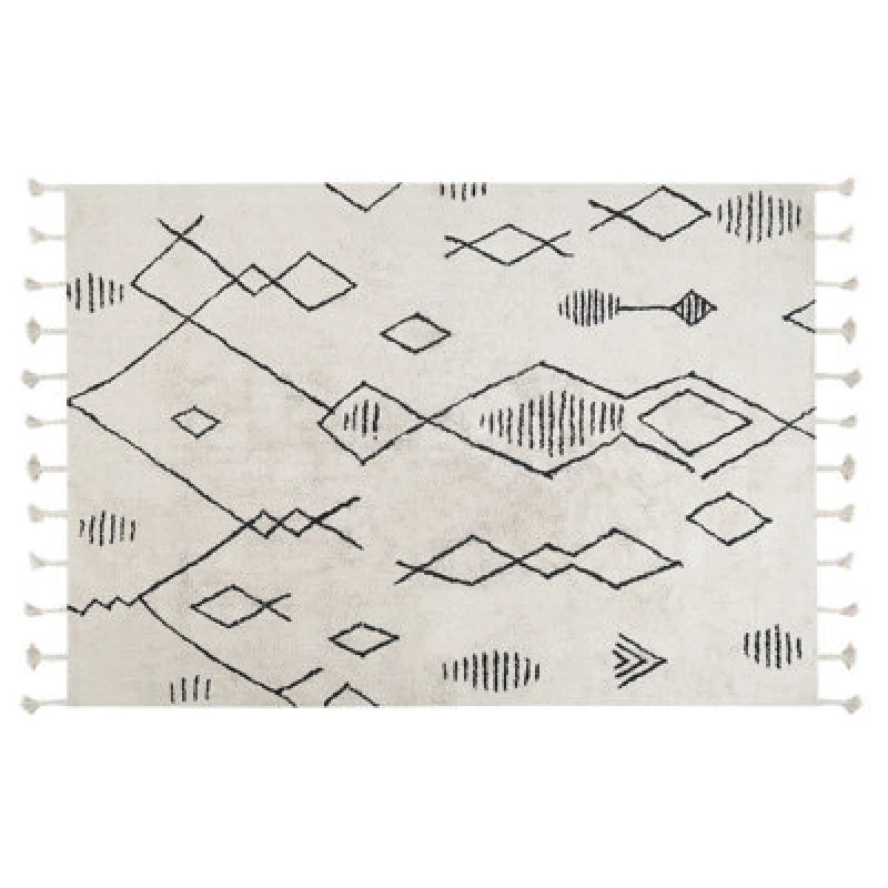Image of Beliani Rug Kebir Off-White 140 X 200 Cm Cotton