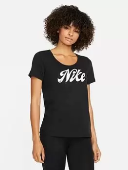 Image of Nike Script T-Shirt - Black, Size S, Women