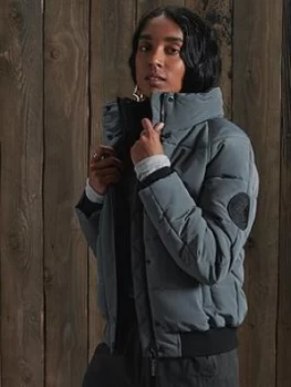 Image of Superdry Everest Non Hooded Bomber Jacket, Dark Grey, Size 6, Women