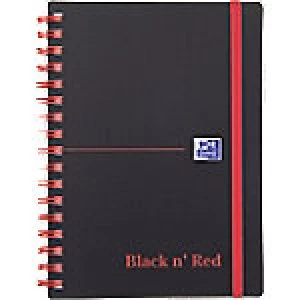 Image of OXFORD Black n' Red Poly Wirebound Notebook Ruled A6 140 Pages