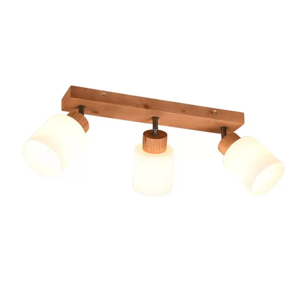 Image of Assam Vintage 3 Light Ceiling Spotlight Bar natural finish