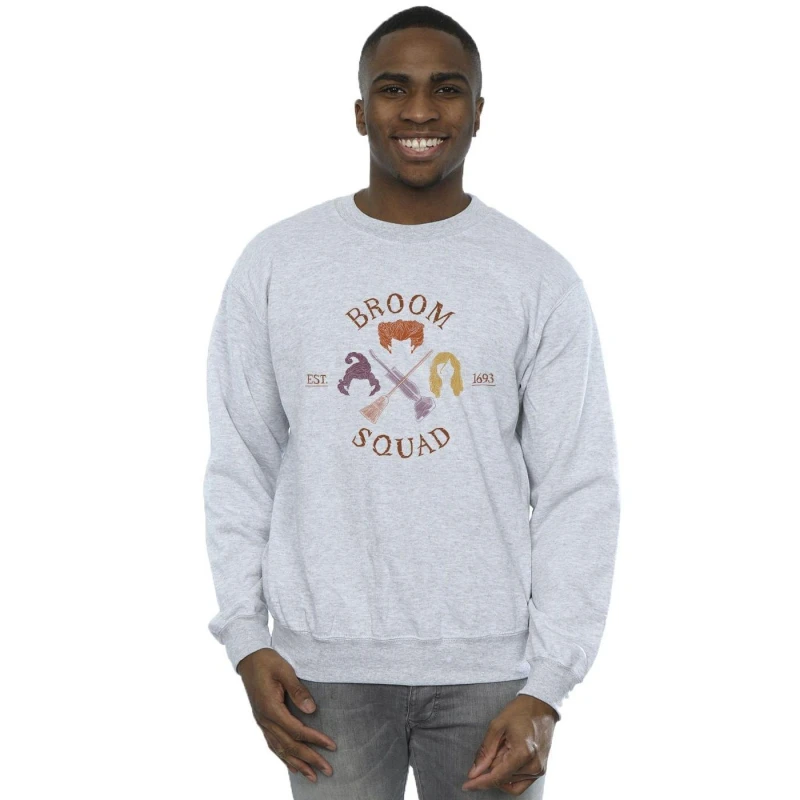 Image of Disney Men Hocus Pocus Broom Squad 93 Sweatshirt in Grey Size: Small Grey S Male 5063153144392