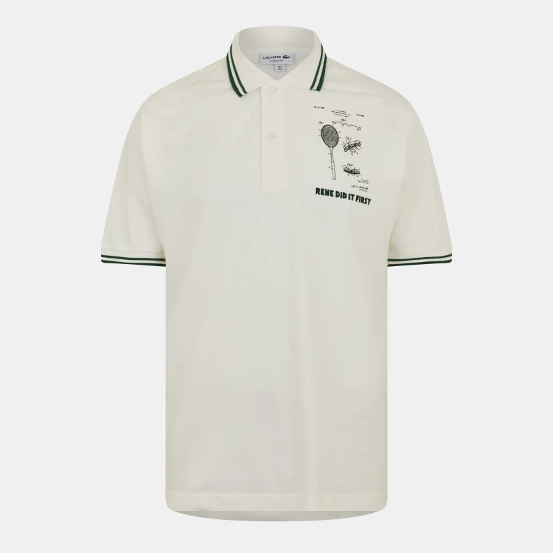 Image of Lacoste Mens Short Sleeve Polo Shirt Flour male M