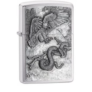 Image of Zippo Eagle vs. Snake Brushed Chrome Finish Windproof Lighter